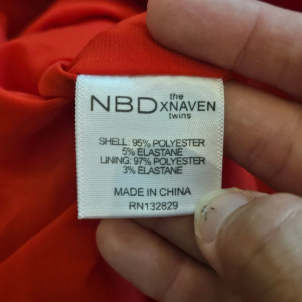 NBD x Naven Twins Dress Size XS Red NEW Asymmetrical Cutout Mini Sleeveless